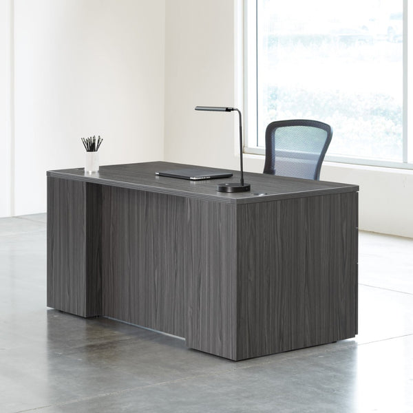 OSP Home Furnishings Napa Double Pedestal Executive Desk Spacious Home Office Storage with Classic Lines NAPSGW-TYP203