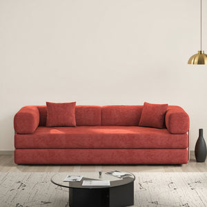 English Elm 78.8Inch Modular Sectional Sofa Bed - Convertible Orange Sofa For Small Spaces, Easy Care & Custom Layouts W3147P278113