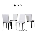 English Elm Noyes Faux Leather Seat Metal Frame Dining Chairs, Set Of 4, White