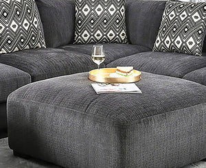 English Elm Contemporary Gray Upholstered Square Ottoman With Memory Foam For Stylish Modular Living Spaces B2741P356301