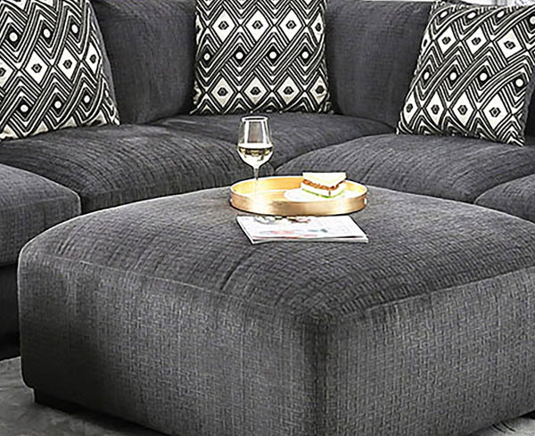 English Elm Contemporary Gray Upholstered Square Ottoman With Memory Foam For Stylish Modular Living Spaces B2741P356301