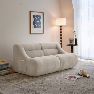 English Elm Shoes Chenille Memory Foam Loveseat Deep Seat Sofa for Apartments and Small Living Rooms Beige W668P381926