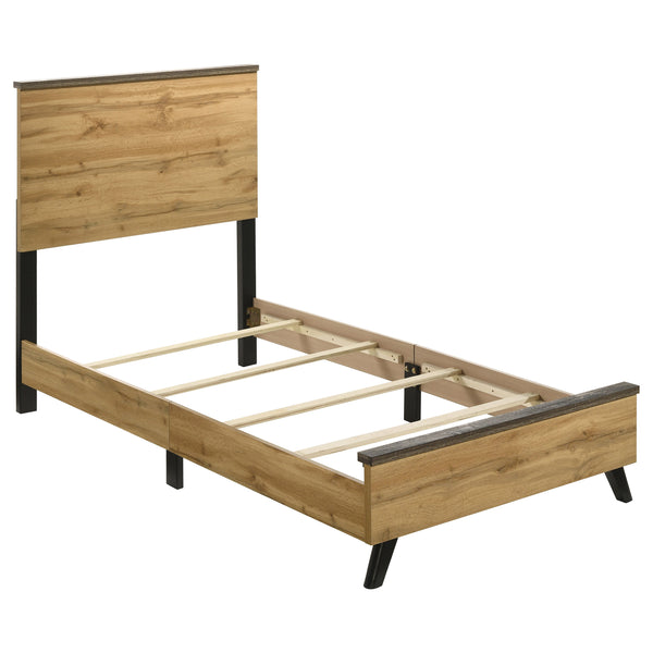 English Elm Georgina Two-tone Pine Twin Bed Farmhouse Frame with Tall Rectangular Panel Headboard B062P466869
