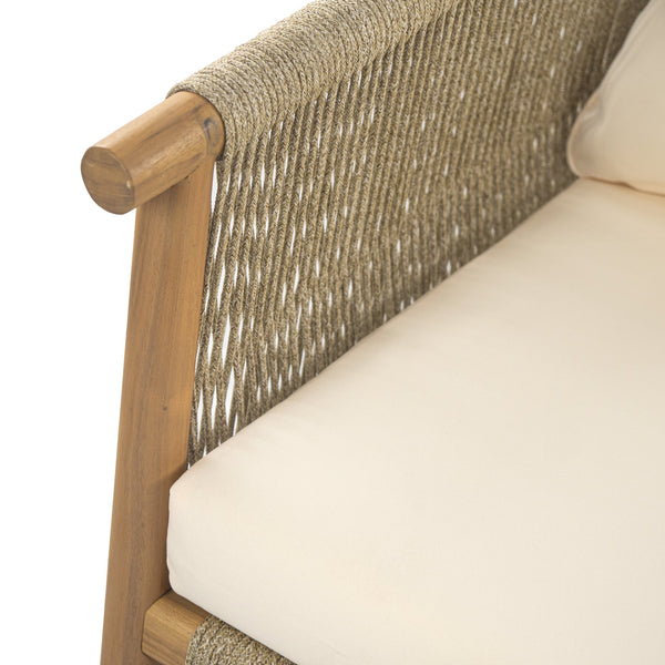 English Elm 28" Woven Outdoor Lounge Chair Solid Wood Frame Polyester Cushions Patio Garden N767P236617T