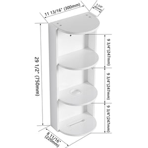 English Elm 12" Bathroom Wall-Mounted Storage Rack with Three-Tier Floating Shelves, Durable Scratch-Resistant Plywood Organizing Solution Glossy White W999P277165