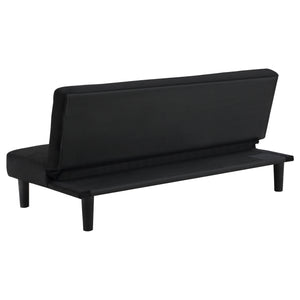 English Elm Boston Armless Tufted Convertible Sofa Bed - Compact Black Upholstered Frame, Cozy Guest Seating and Lounging Space for Small Living Rooms B062P354048