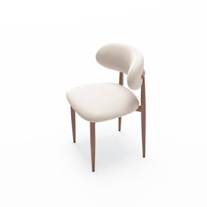 English Elm Dining Chair Set with Wood Grain Metal Frame Upholstered Seat Modern Farmhouse Kitchen Cream W3316P449686