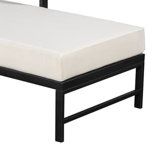 English Elm U_style Outdoor L-shaped Sectional Iron Frame Patio Sofa with Thick Foam Cushions Beige WY000480AAA