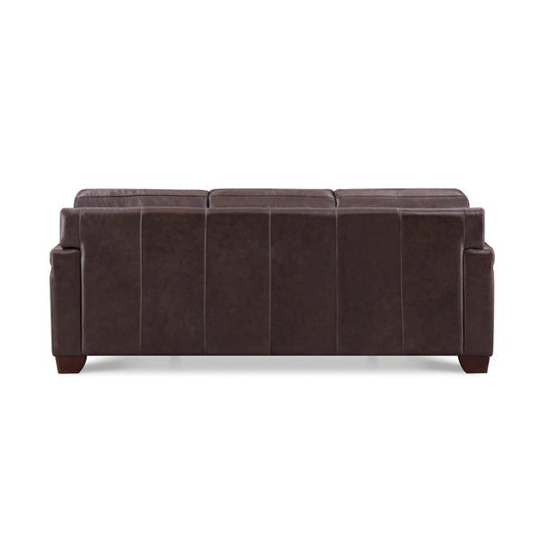 English Elm Alice Premium Leather Sofa Brown — Top-Grain Seating, Pocket Coil Comfort, Memory Foam, Kiln-Dried Frame B2705P338107