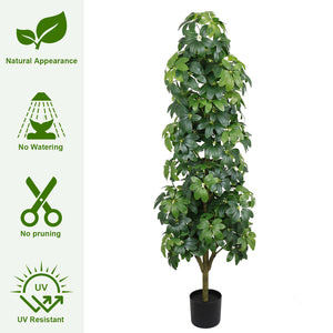 English Elm 6ft Artificial Faux Tree Silk Leaves Realistic Indoor Outdoor Decor Living Room W2945P458758