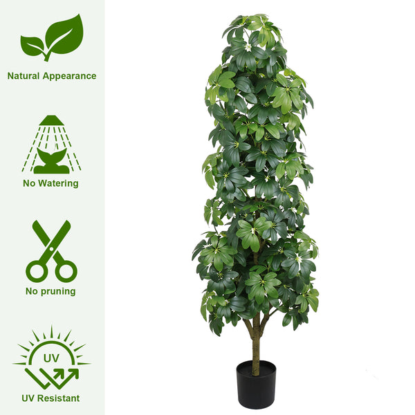 English Elm 6ft Artificial Faux Tree Silk Leaves Realistic Indoor Outdoor Decor Living Room W2945P458758