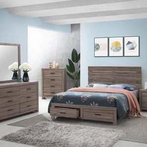 English Elm Sherwood Barrel Oak 5-Piece Queen Bedroom Set With Storage, Stylish Design, And Easy Assembly B062S01297-GIGA
