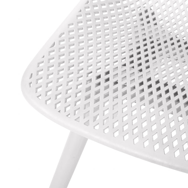 English Elm Christopher Knight Home® - POSEY Chair - Weather-Resistant Polypropylene Outdoor Dining Chair with Perforated Diamond Mesh Design for Durable Style White 27.5 L x 21.5 W x 20.2 H 69067.00WHI