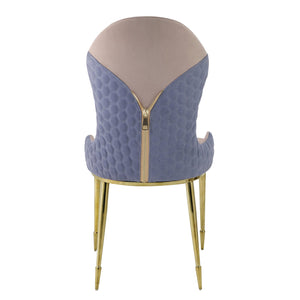 English Elm Tan Luxurious Wingback Dining Chairs Set of 2 – Lavender Honeycomb Exterior, Gold Frame, Ergonomic Sloped Arms B062P186451