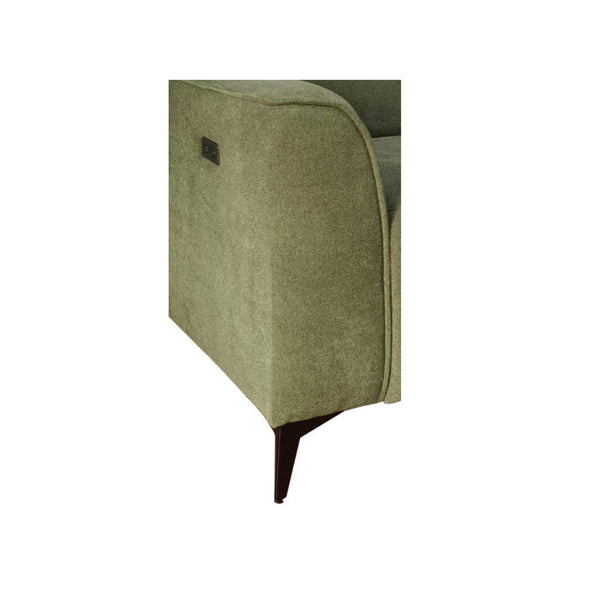 JLA Home Chapel Hill - Power Recliner Chapel Hill Madison with USB & Type-C Charging, Plush Fabric, Low-Track Arms, Motorized Comfort Green CH103-0006