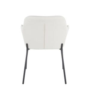 English Elm Daniella Contemporary Dining Chairs Set Of 2 - Stylish Black Metal & Cream Fabric For Modern Spaces B202P223489