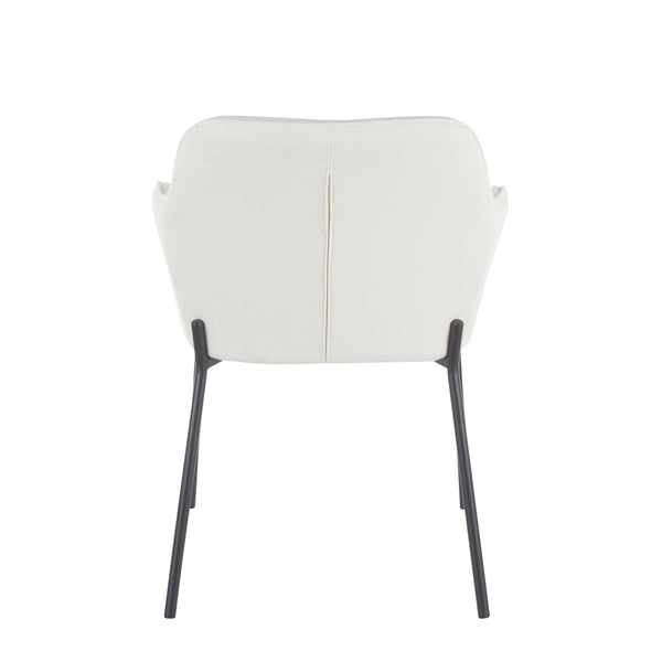 English Elm Daniella Contemporary Dining Chairs Set Of 2 - Stylish Black Metal & Cream Fabric For Modern Spaces B202P223489