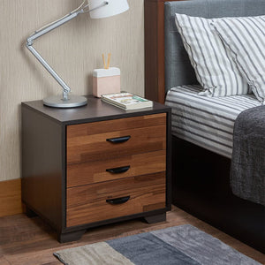 English Elm Two-tone Modern Nightstand with 3 Smooth-Glide Drawers, Space-Saving End Table for Bedroom Espresso,Walnut B016P253966