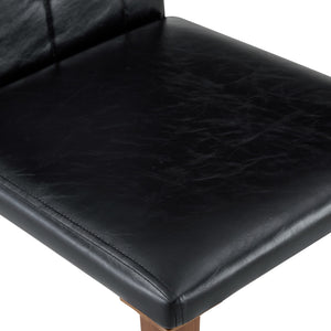 English Elm 4-piece Brown Suede Dining Chair Set with Tufted Back and Walnut Metal Legs Black,Walnut W1151P361163