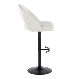 English Elm Adjustable Swivel Barstools Set of 2 Fabric Seat Black Metal Base Kitchen Counter B202S02002