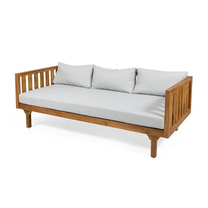 English Elm Christopher Knight Home® - Claremont 3 Seater Daybed – Elegant Teak Finish, Water-Resistant Cushions For Indoor & Outdoor Comfort 66327.00BGE