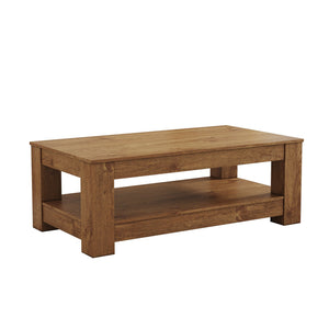English Elm A Modern Two-tier Mdf Coffee Table with Open Shelf for Living Room Storage W3875P392271