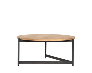 Sunpan AMALFI Coffee Table - Large Natural Teak & Black Aluminum Frame for Contemporary Indoor & Outdoor Use 109455
