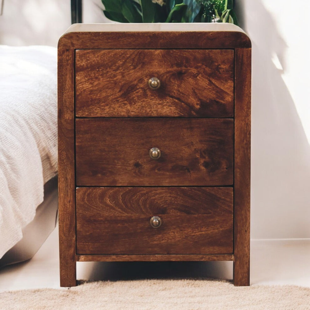 English Elm Solid Mango Wood Floating Nightstand with Drawer and Open Shelf for Modern Bedrooms B182P279271
