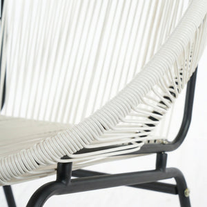 English Elm Nusa Outdoor Pe Rattan Patio Chairs with Iron Frame Airy Oval Weave Set of 2 White N775P422987W