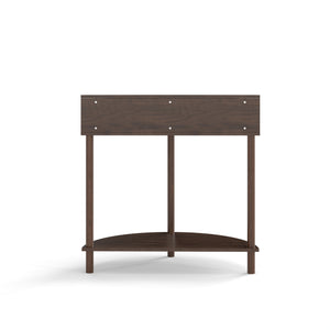 English Elm Artisan-crafted Demi-lune Console Table Wave Drawer Fronts Warm Wood Entryway W2557P294041
