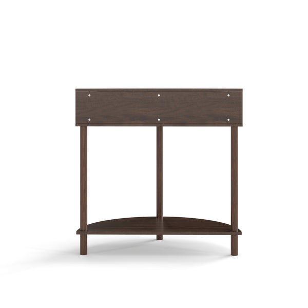 English Elm Artisan-crafted Demi-lune Console Table Wave Drawer Fronts Warm Wood Entryway W2557P294041