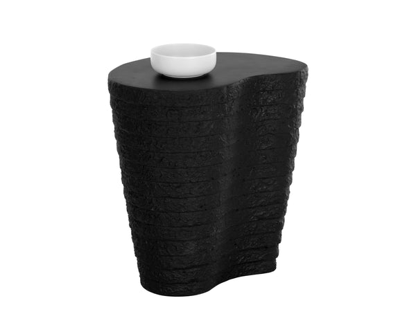 Sunpan Mojave End Table - Stylish Concrete Design with Textured Base for Indoor & Covered Outdoor Spaces