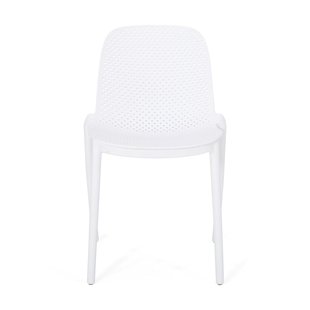 English Elm Christopher Knight Home® - IVY Outdoor Dining Chair with Weather-Resistant Polypropylene, Perforated Modern Design & Durable Frame White 33.5 L x 23.5 W x 20.3 H 68520.00WHI