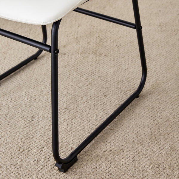 English Elm Set Of 4 Modern White Pu Leather Chairs – Stylish, Ergonomic, And Easy-Clean For Any Space! W3226P279062-GIGA