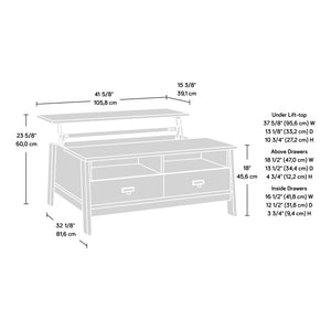 English Elm Lift-Top Coffee Table With Versatile Storage & Stylish Brown Finish For Modern Living Spaces B356P367796