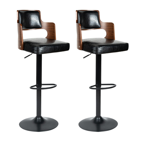 English Elm Swivel Bar Stools Set Of 2 - Adjustable Height, Comfortable Pu Leather Chairs For Kitchen Island T3950P396624-GIGA
