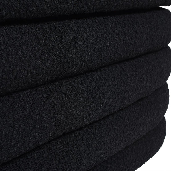 English Elm Jennifer Taylor Home - Fuji 49" Upholstered Oval Storage Bench with Bouclé Texture, Plush Tufted Lid & Hidden Compartment Black B2719P238463