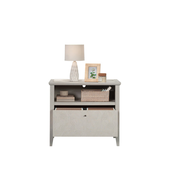 English Elm Lateral File Cabinet In Light Grey Finish - Modern Storage Solution For Home Office & Study Decor B356P354475