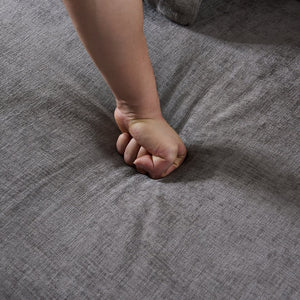 English Elm 111" L Shaped Cloud Sofa Plush Chenille Upholstered High Density Foam Apartment Living Room Grey W1669S00058
