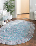 Unique Loom Timeless Matthew Machine Made Overdyed Rug Blue, Black/Ivory 7' 7" x 10' 6"