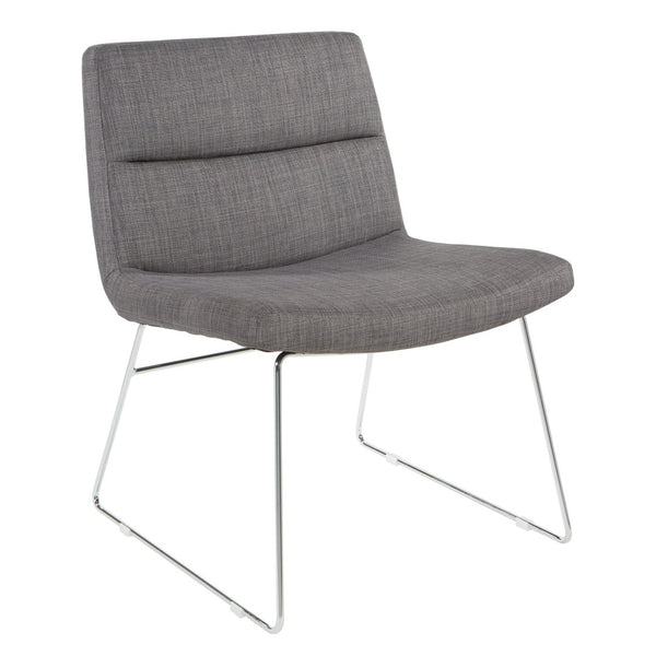 OSP Home Furnishings Thompson Contemporary Accent Chair with Chrome Sled Base for Office or Lounge Spaces THP-M78