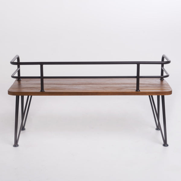 English Elm Christopher Knight Home® - ZION Rustic Teak Acacia Wood and Powder-Coated Iron Bench for Patio — Durable 50.5" Outdoor Seating 60390.00