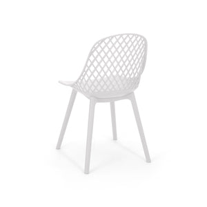 English Elm Christopher Knight Home® - LILY Outdoor Dining Chair with Weather-Resistant Polypropylene, Diamond Mesh Design for Durability White 27.5 L x 21.2 W x 20.3 H 69070.00WHI