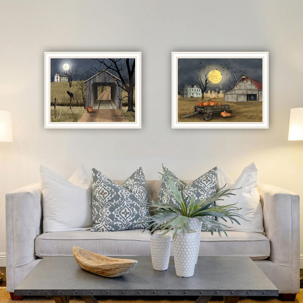 English Elm Trendy Decor 4u Billy Jacobs Halloween Country 2 Piece Framed Farmhouse Wall Art B067P254087
