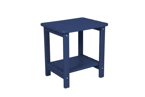 English Elm All Weather Rocking Chair Set with Side Table - Durable Wood-Texture Outdoor 3-Piece Patio Rockers Navy Blue W2103P278564
