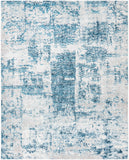 Unique Loom Finsbury Elizabeth Machine Made Abstract Rug Blue, Ivory/Gray/Light Blue 7' 10" x 10' 0"