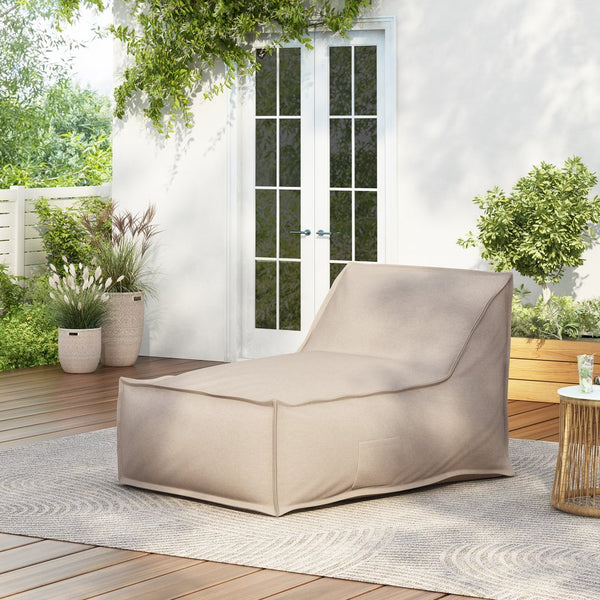 English Elm Christopher Knight Home® - Perry Outdoor Bean Bag Lounge Chair - Cozy Beige Seating, Water-Repellent, Ideal For Relaxation N775P265564B