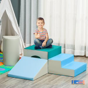English Elm Qaba Four Piece Foam Toddler Climbing Set with Wipe Clean Pu Leather Safe Play W2225P217346