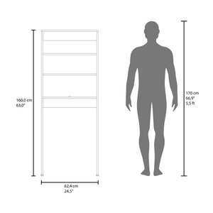 English Elm Over Jozz Toilet Cabinet White - Space-Saving 24.56" W x 8" D x 63" H Engineered Wood, Modern Durable Design B092P309167