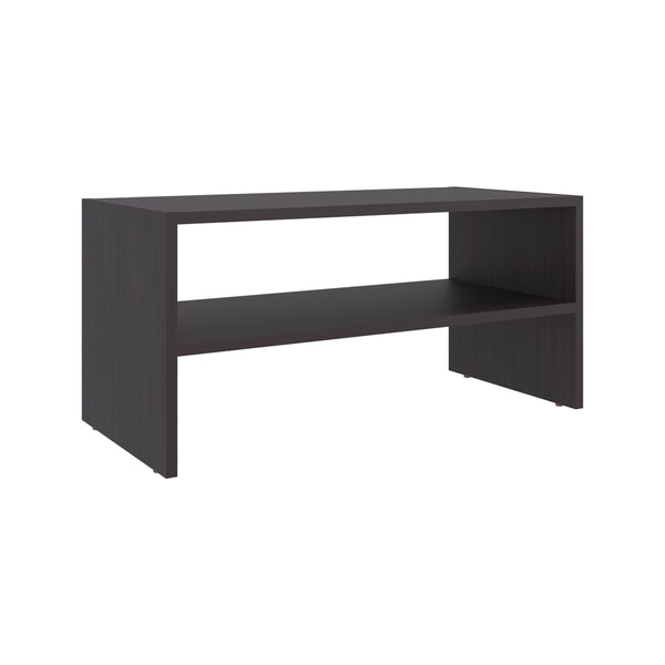 English Elm Shoe Organizer with Two Shelves, Compact Smoke Oak Engineered Wood Storage for Entryway & Home Decor Black 28.74 L x 15.35 W x 3.15 H B097P395906